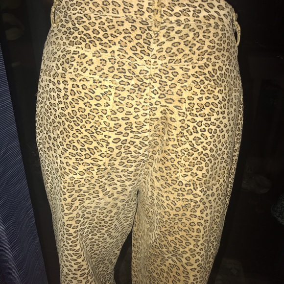 Ladies GENUINE SUEDE LEOPARD PRINT PANTS-8 - Picture 4 of 5